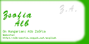 zsofia alb business card